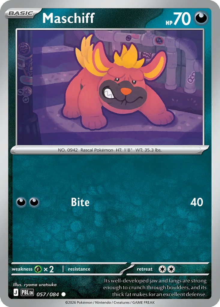 Pitch Black Card List 057/084 Maschiff Common Pokemon Card