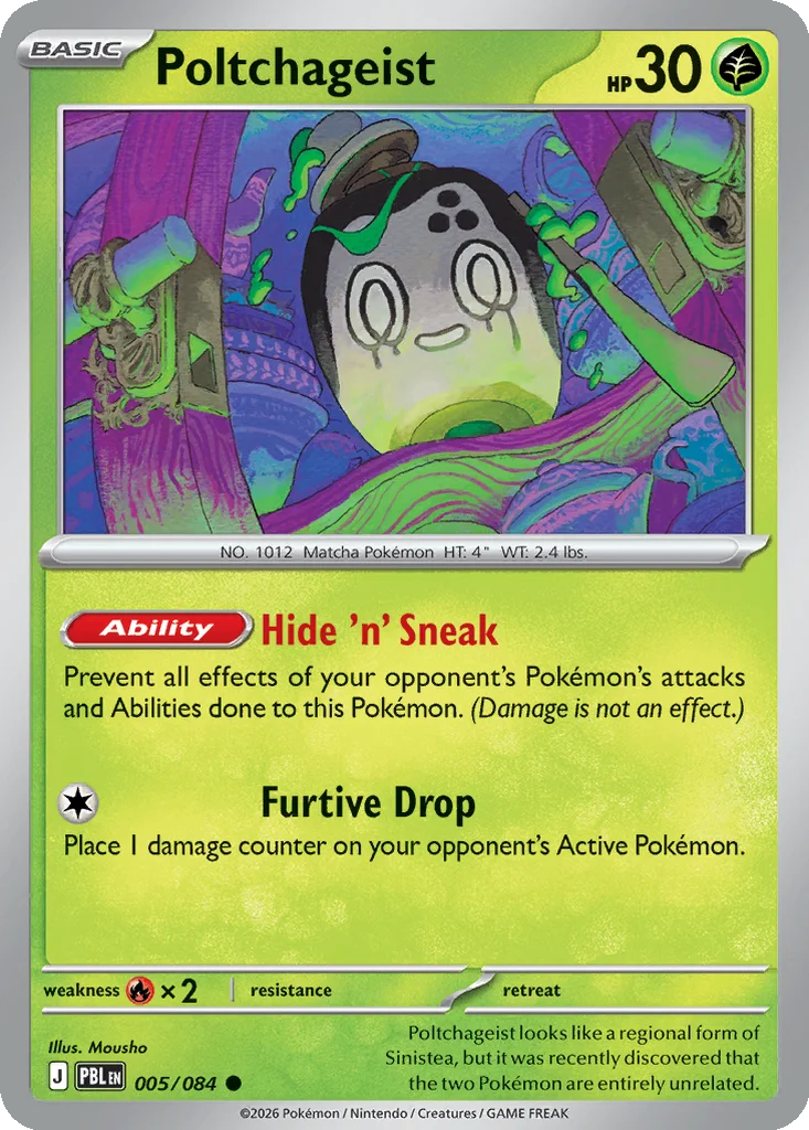 Pitch Black Card List 005/084 Poltchageist Common Pokemon Card