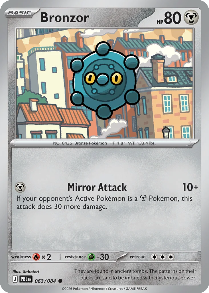 Pitch Black Card List 063/084 Bronzor Common Pokemon Card