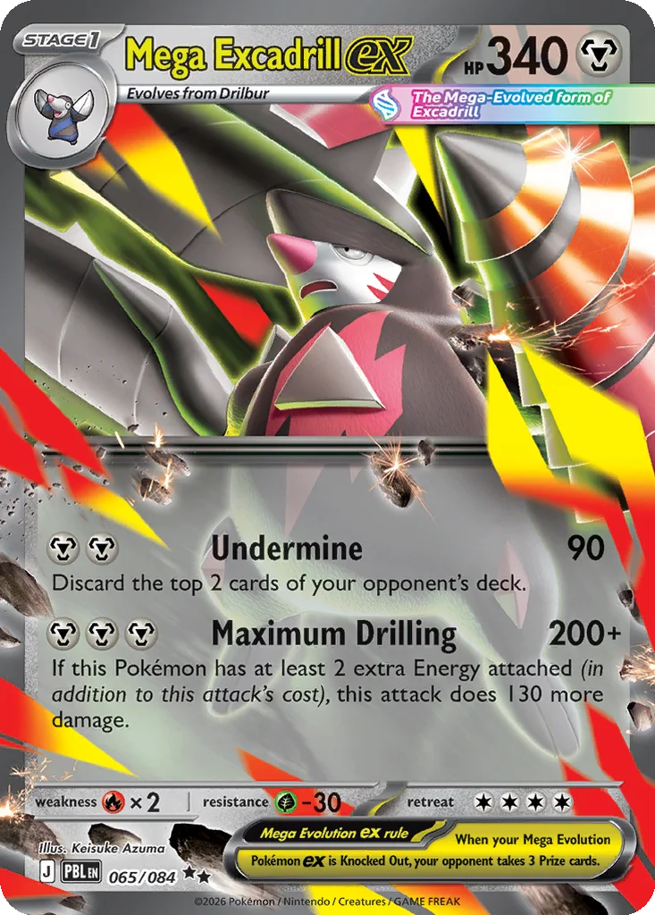 Pitch Black Card List 065/084 Mega Excadrill ex Double Rare Pokemon Card