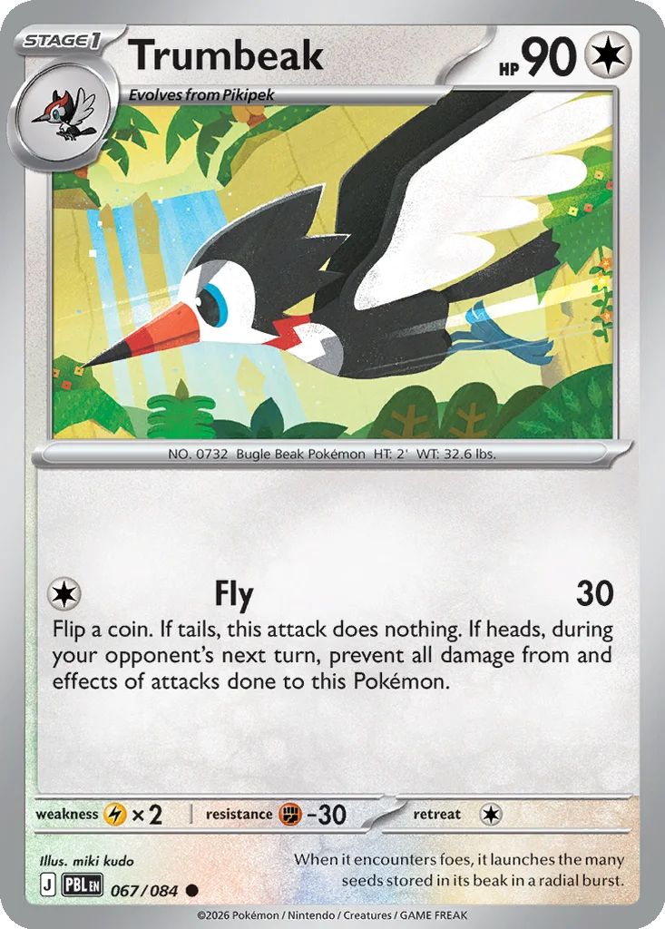 Pitch Black Card List 067/084 Trumbeak Common Pokemon Card