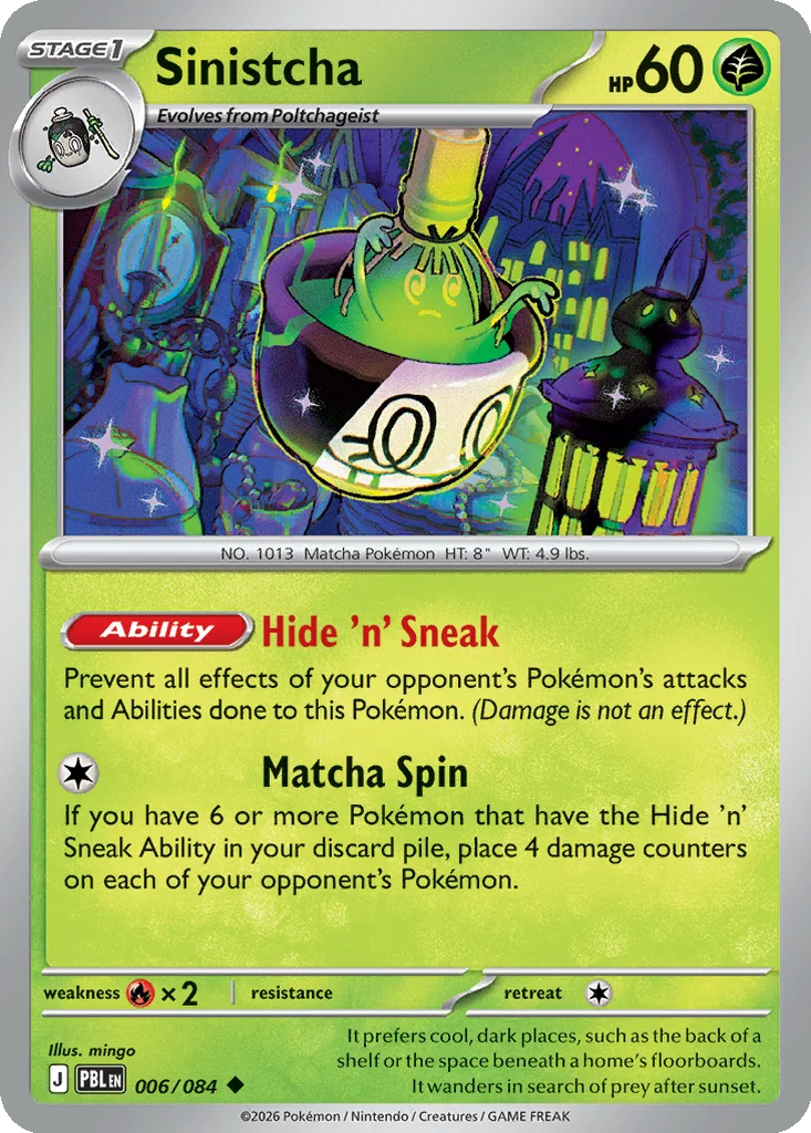 Pitch Black Card List 006/084 Sinistcha Uncommon Pokemon Card
