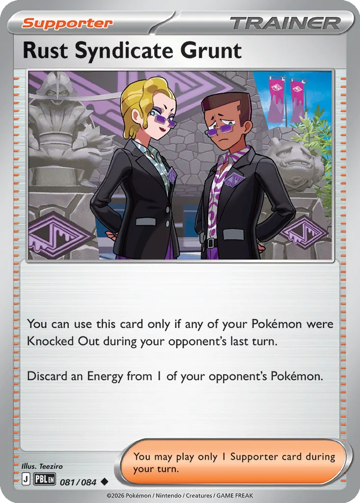 Pitch Black Card List 081/084 Rust Syndicate Grunt Uncommon Pokemon Card