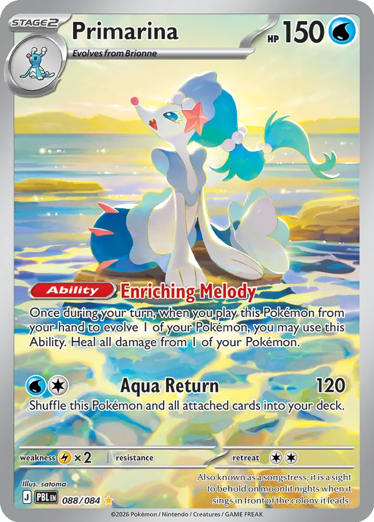 Pitch Black Card List 088/084 Primarina Illustration Rare Pokemon Card