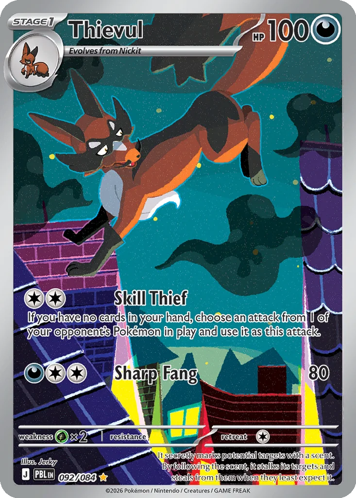 Pitch Black Card List 092/084 Thievul Illustration Rare Pokemon Card