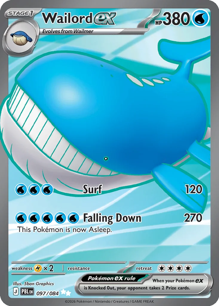 Pitch Black Card List 097/084 Wailord ex Ultra Rare Pokemon Card