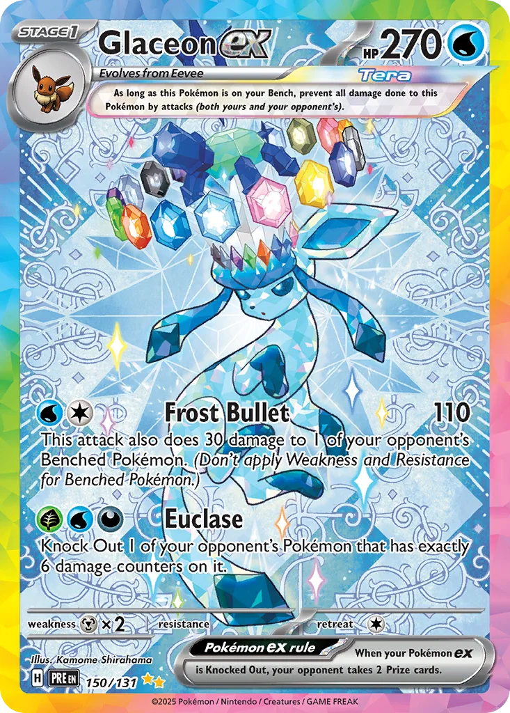 Glaceon ex 150/131 Special Illustration Rare from Prismatic Evolutions