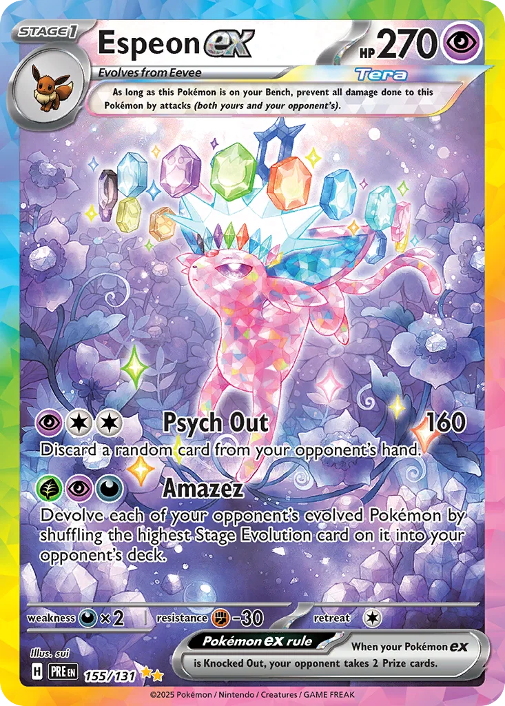 Espeon ex 155/131 Special Illustration Rare from Prismatic Evolutions