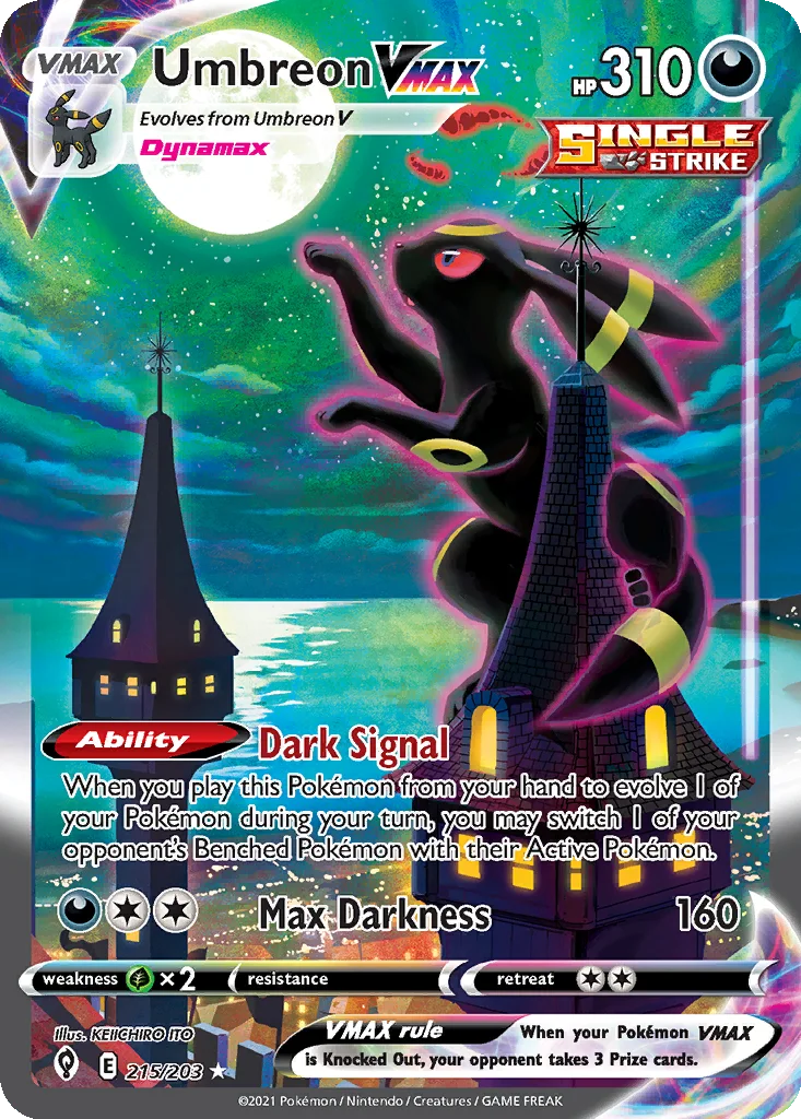 Umbreon VMAX 215/203 Alternate Art from Evolving Skies